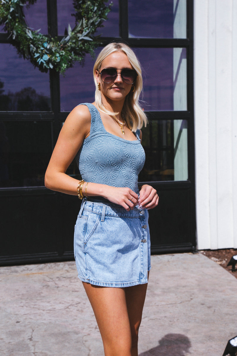Izzy Denim Skort, Light Wash