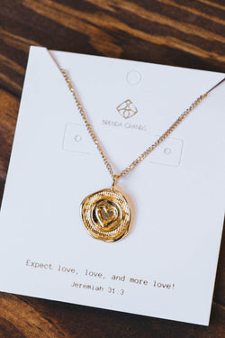 Sealed With Love Medallion Necklace, Gold | Brenda Grands