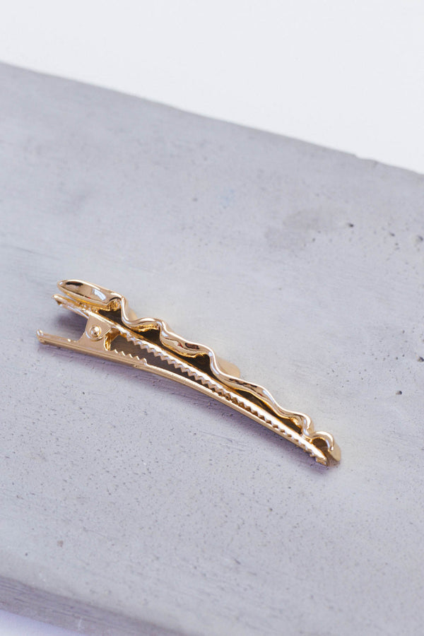 Golden Dagger Wavy Hair Clip, Gold
