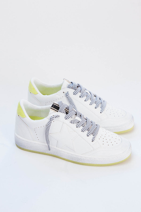 Paz Retro Sneaker, Lime Suede | SHUSHOP