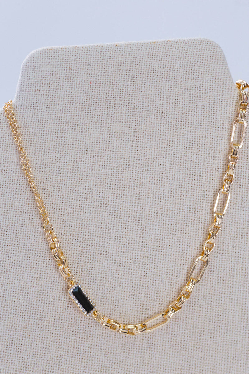 Mixed Link Necklace, Gold