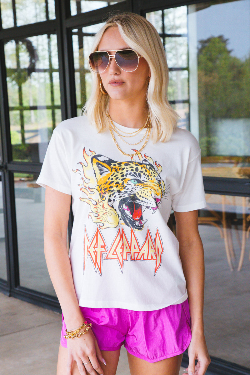 Def Leppard Ringer Tee, Vintage White | DayDreamer