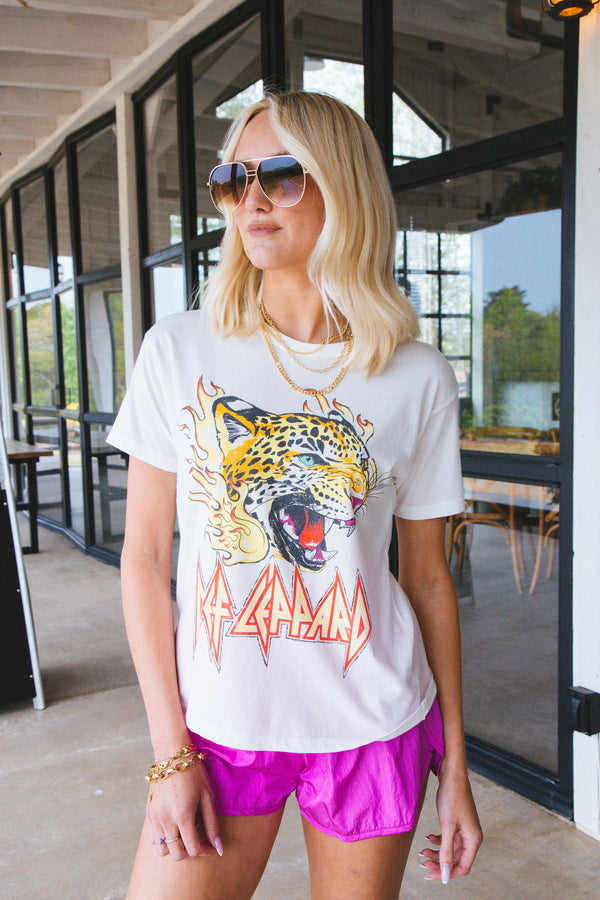 Def Leppard Ringer Tee, Vintage White | DayDreamer