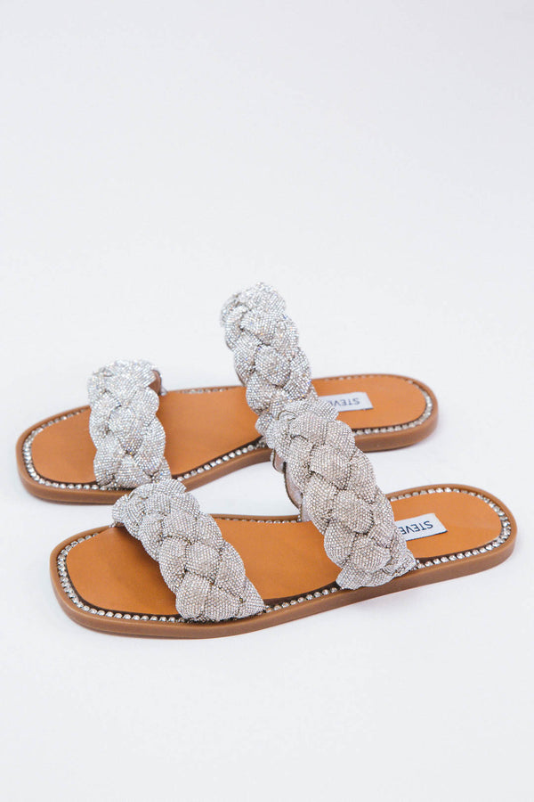 Newbie Braided Sandal, Rhinestone | Steve Madden