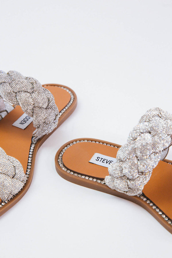 Newbie Braided Sandal, Rhinestone | Steve Madden