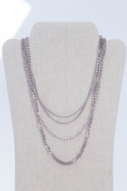 Gold Rush Layered Necklace, Silver