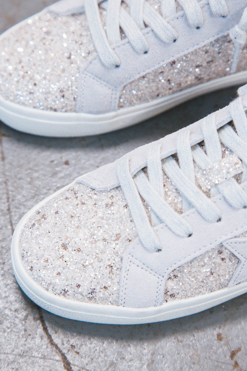 Palmer Glitter Sneaker, Silver | Vintage Havana