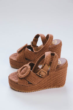 Kai Raffia Wedge Sandal, Terracotta | Beach by Matisse