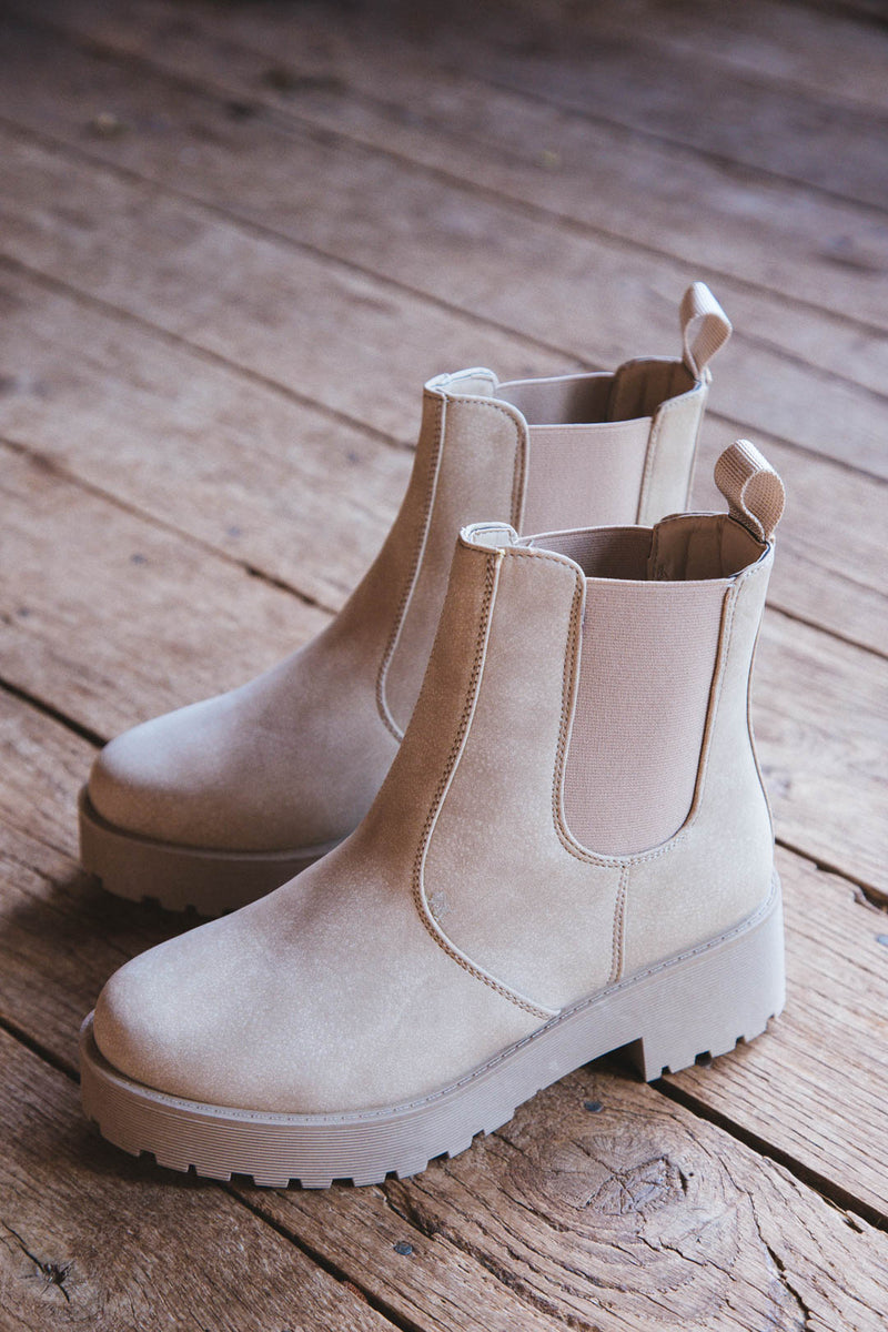 Taupe Lug Sole Booties