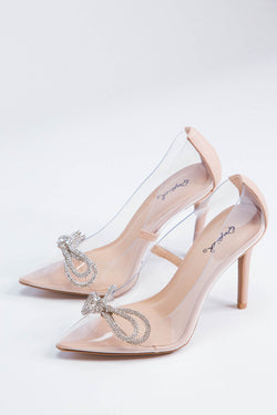 Show Clear Heel, Clear/Nude