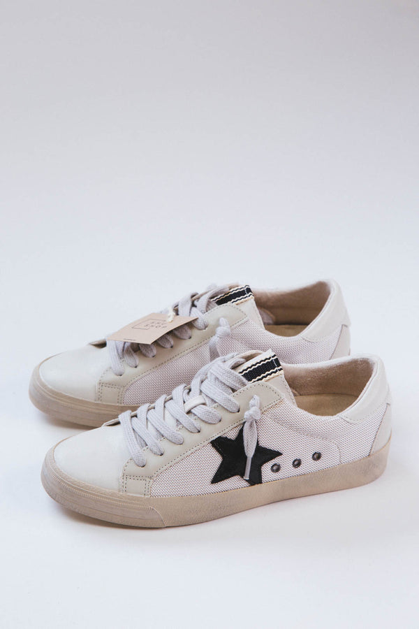 Pilar Mesh Star Sneaker, Beige | Shushop