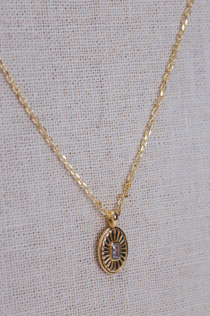 Olivia Oval Necklace, Gold