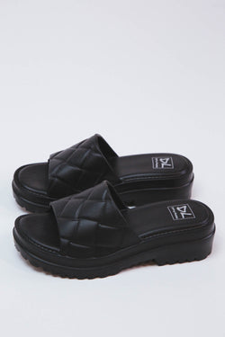 Lightning Slide on Sandal, Black | Dirty Laundry