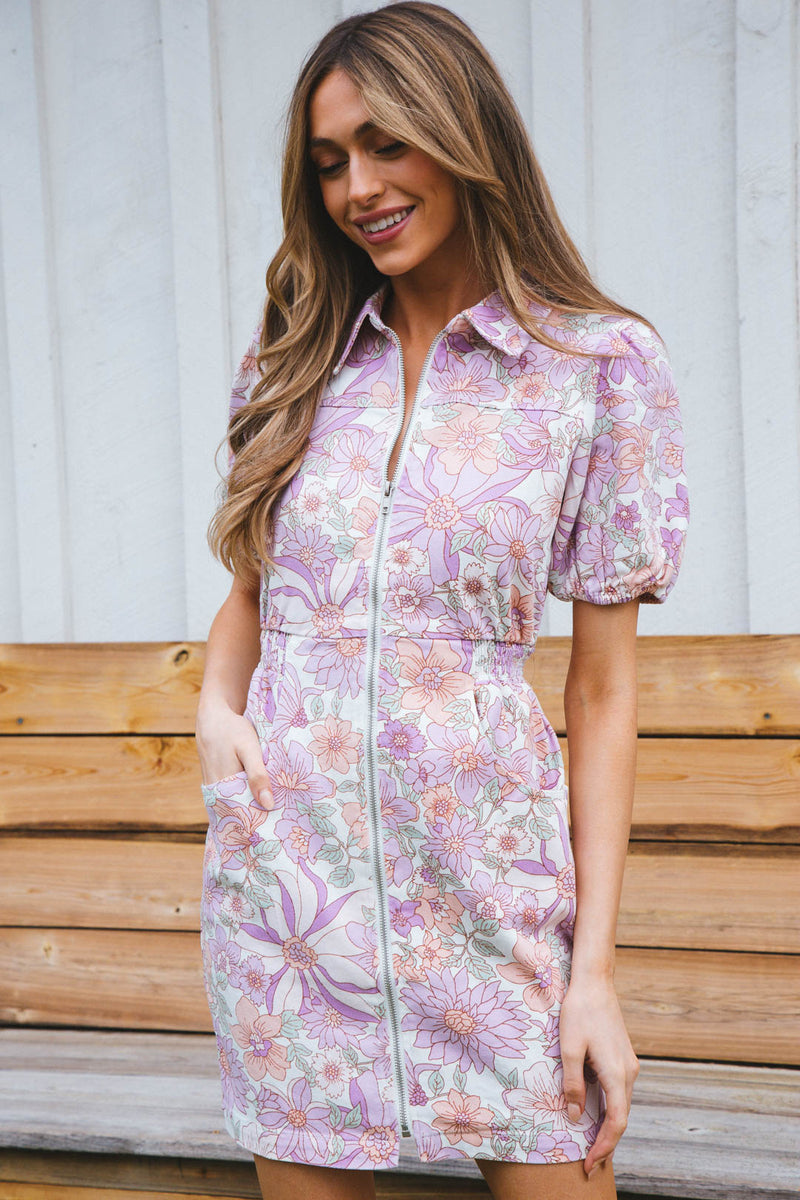 May Denim Dress, Lavender