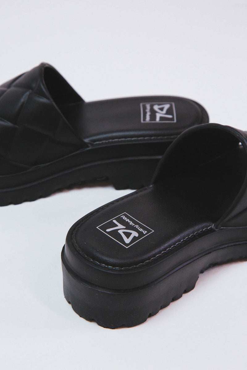 Lightning Slide on Sandal, Black | Dirty Laundry
