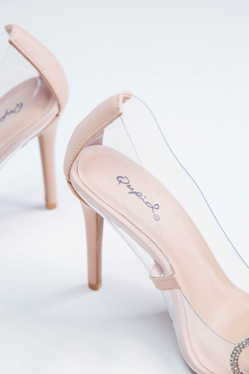 Show Clear Heel, Clear/Nude