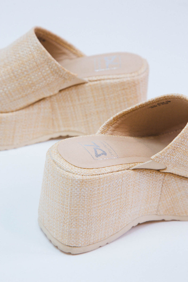 Trighton Straw Platform Sandal, Natural | Dirty Laundry