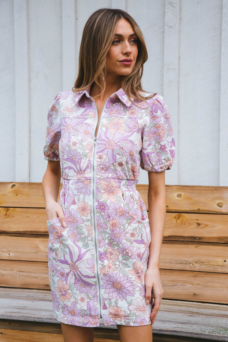 May Denim Dress, Lavender