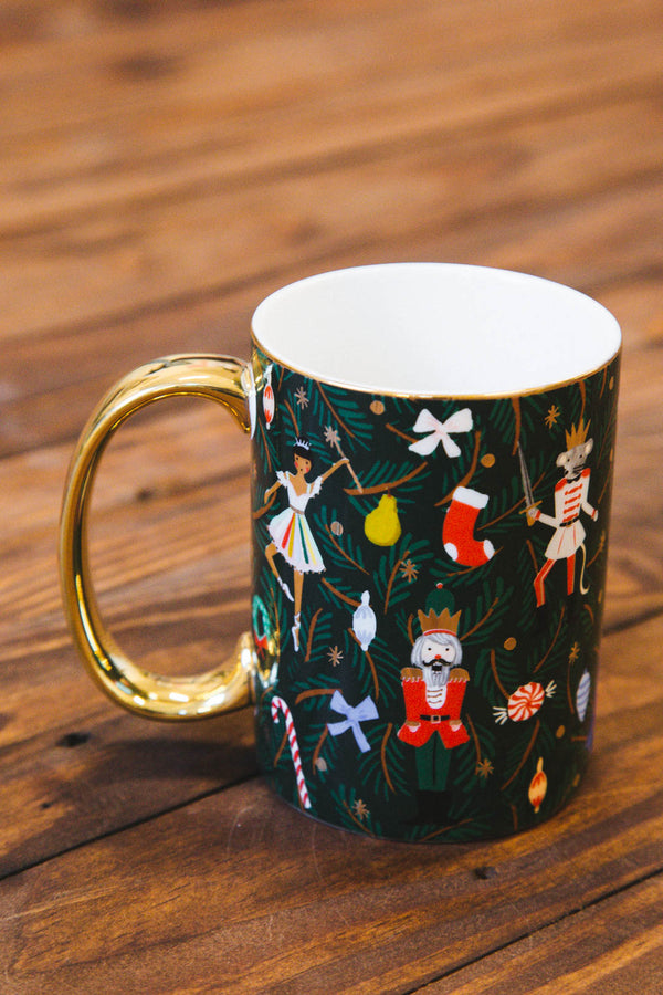 Holiday Mug With Gold Handle, Nutcracker Branches | Rifle Paper Co.