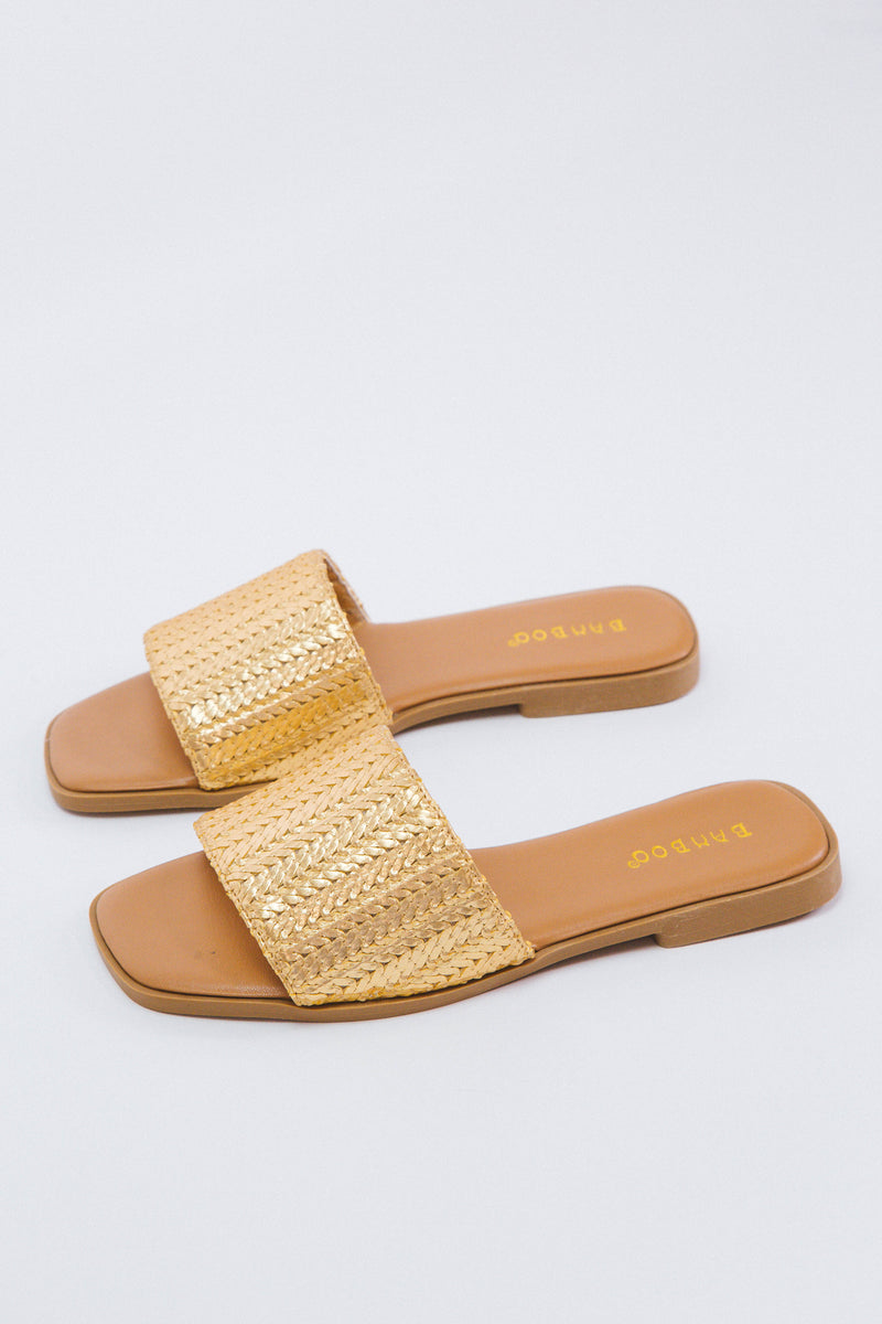 Hint Woven Band, Gold Raffia