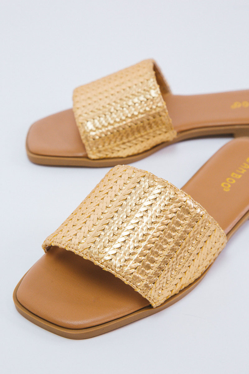 Hint Woven Band, Gold Raffia