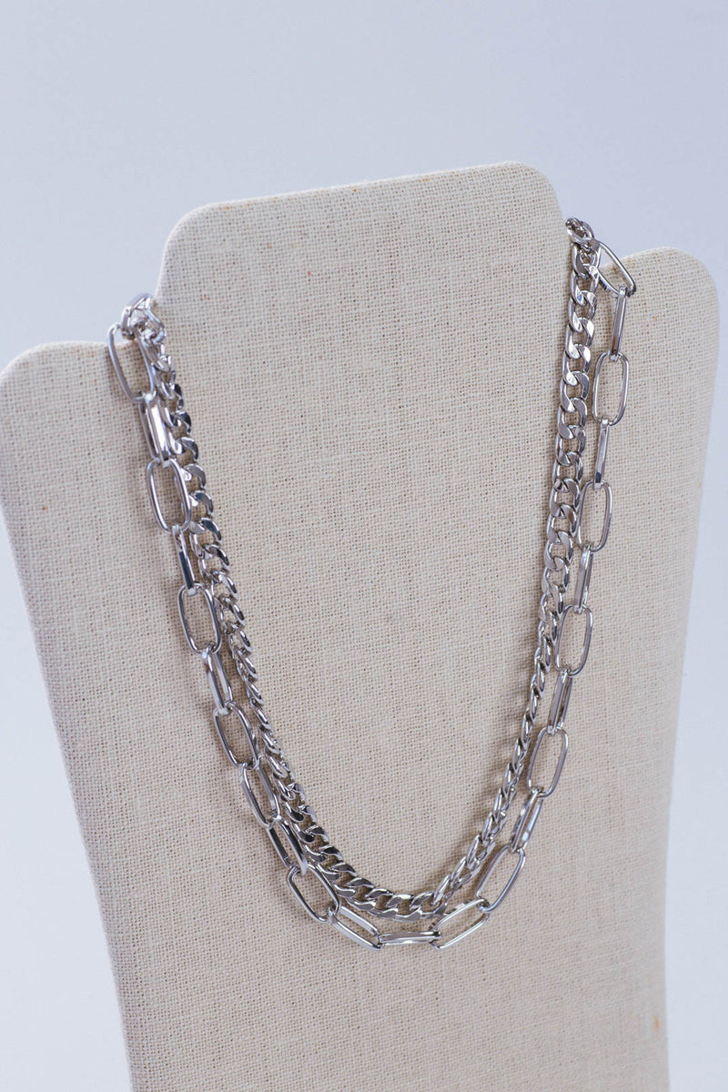 Fearless Layered Necklace, Silver