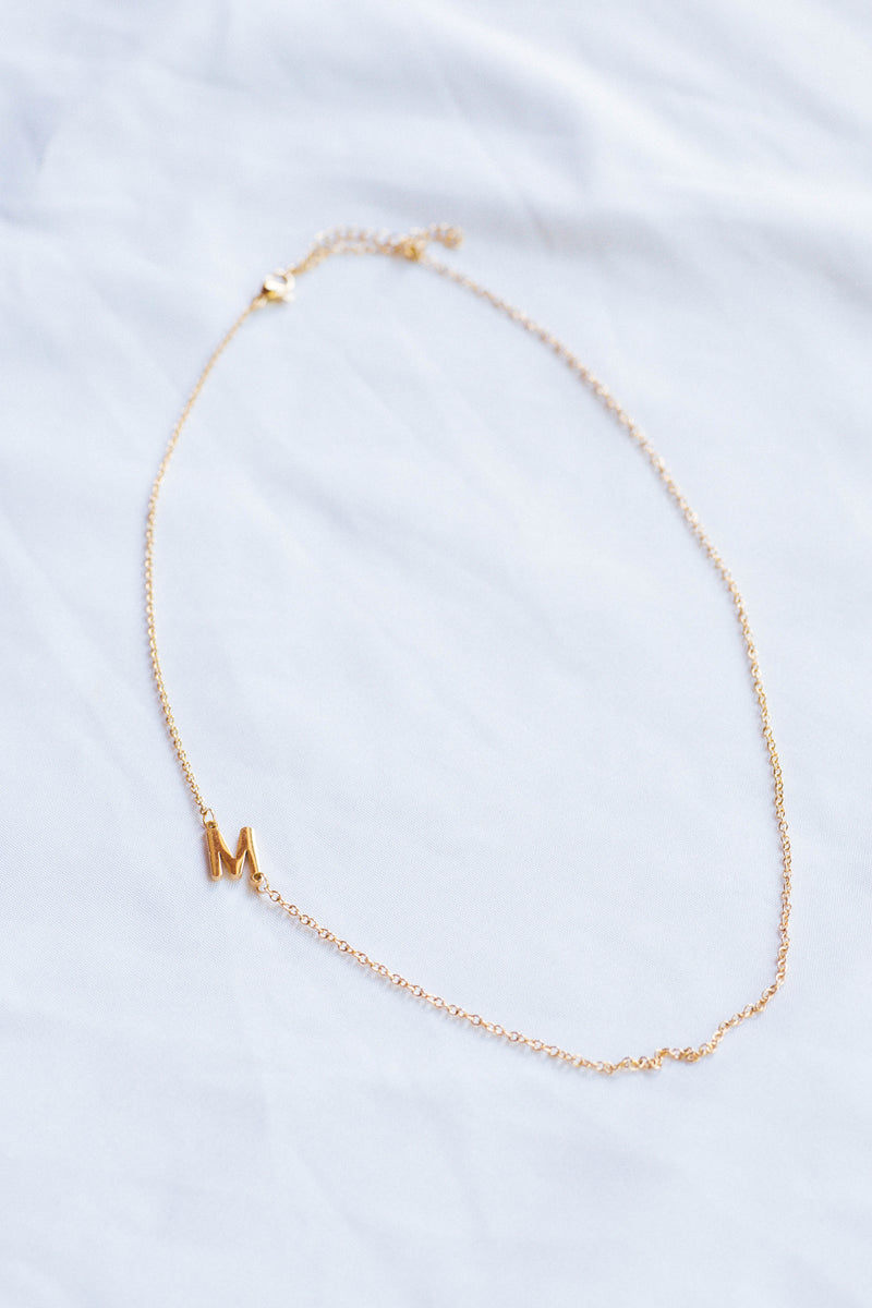 Initial Necklace, Gold