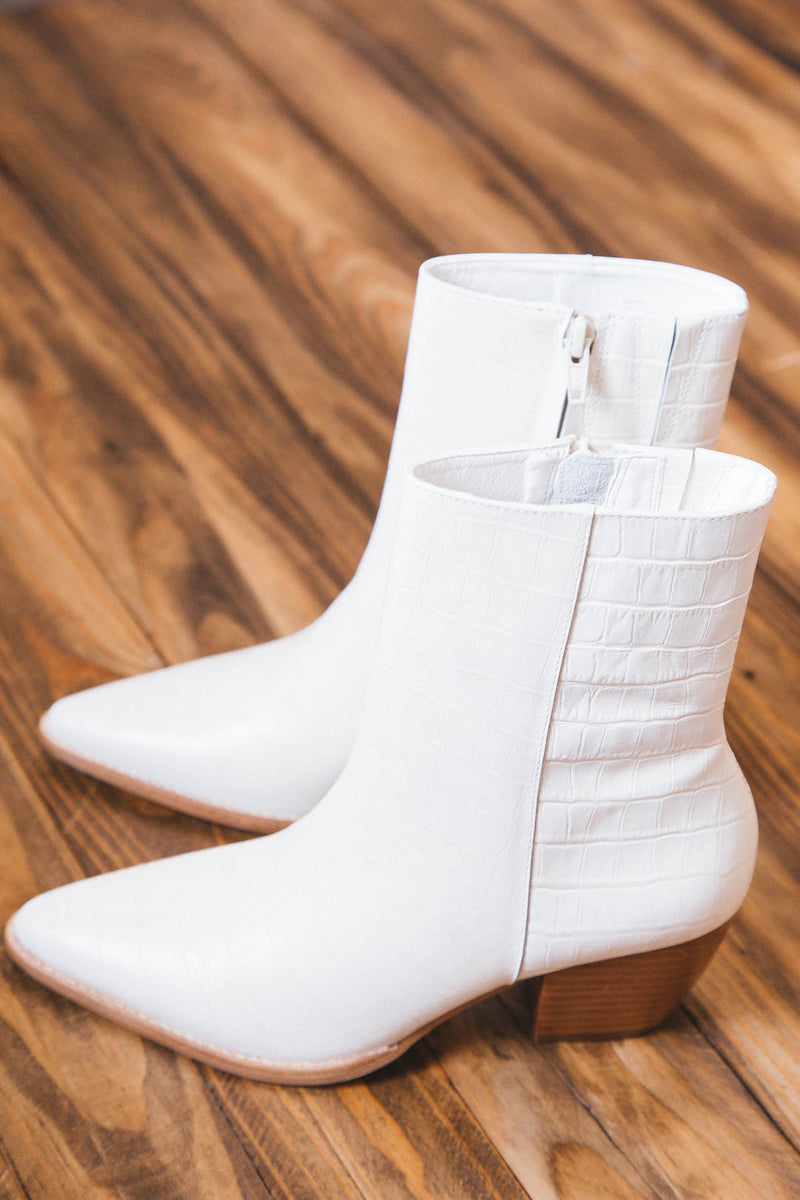 Caty Mid Calf Bootie, Bone Croc | Matisse