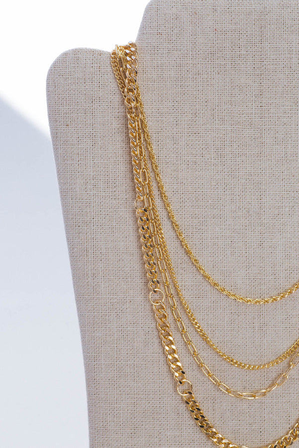 Gold Rush Layered Necklace, Gold