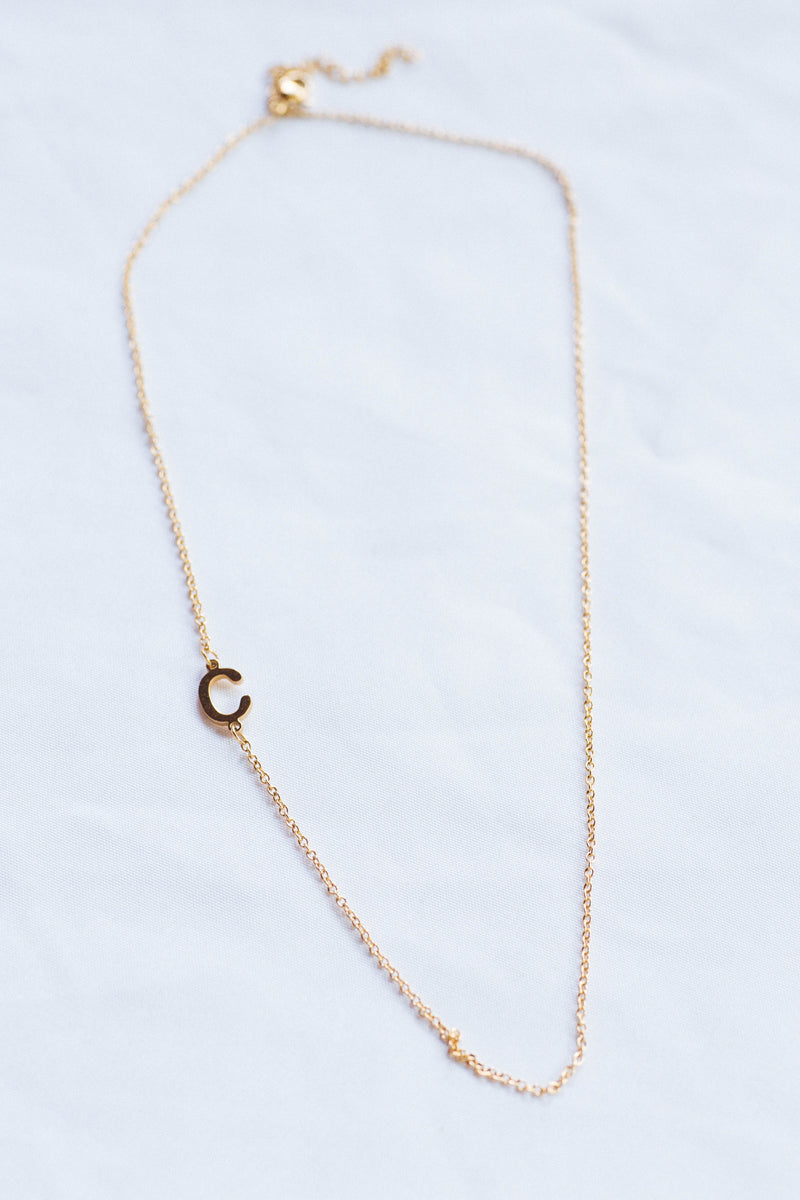Initial Necklace, Gold