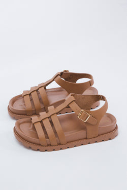 Awaken Fisherman Footbed Sandal, Tan Crinkle