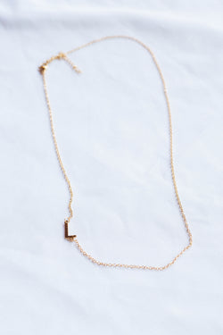 Initial Necklace, Gold