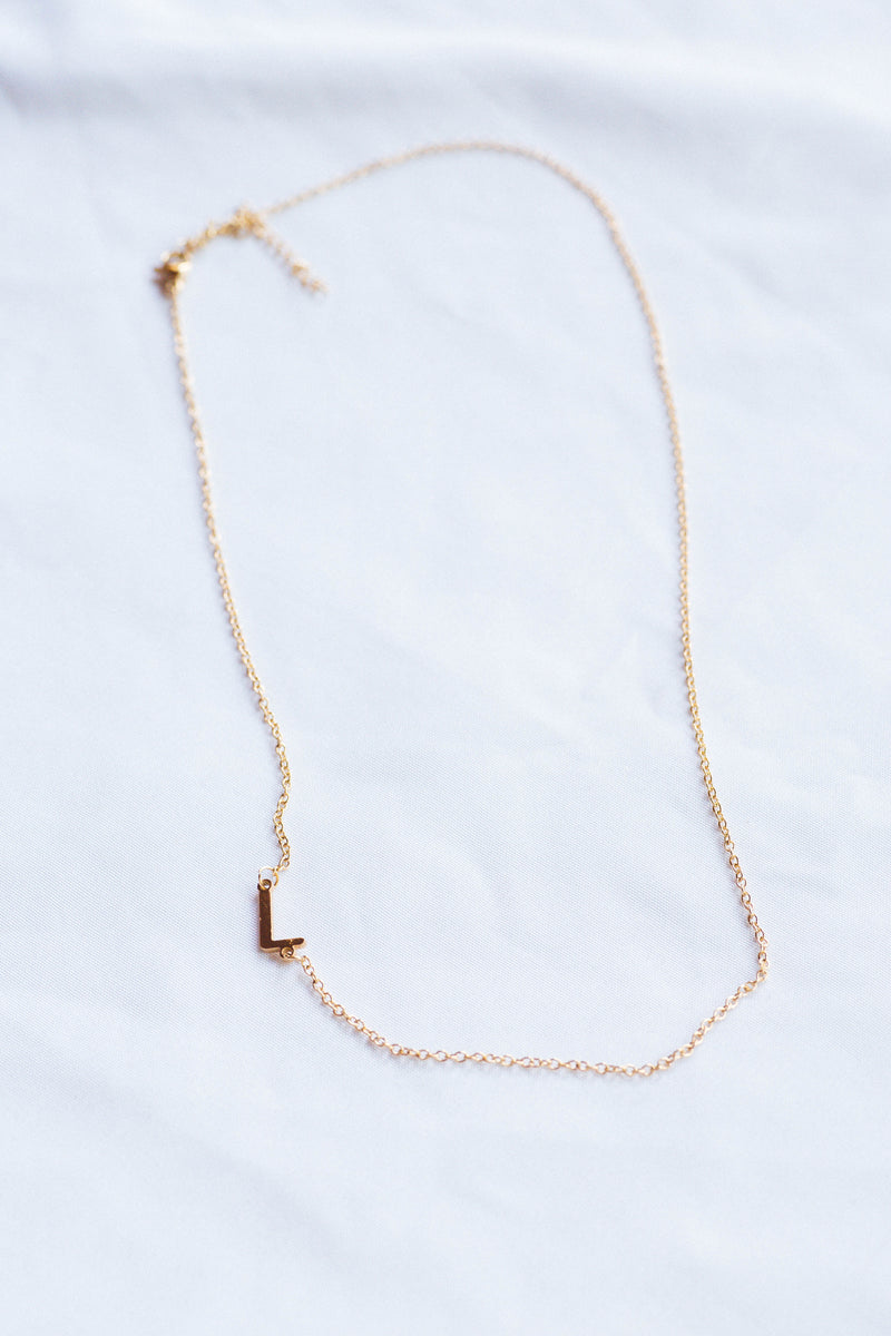 Initial Necklace, Gold