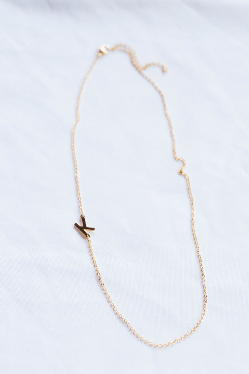 Initial Necklace, Gold