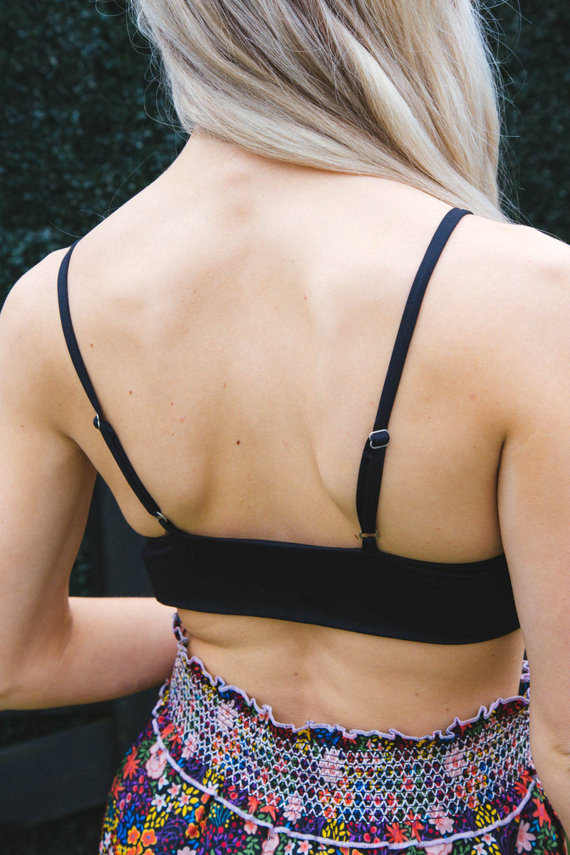 Cana Bralette Bikini Top, Black