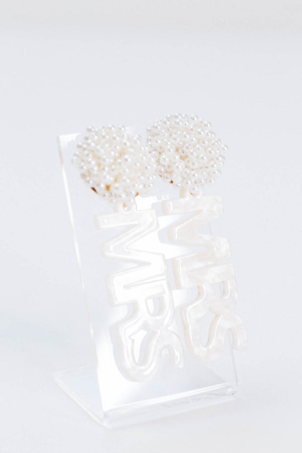 Miss to Mrs. Earrings, White