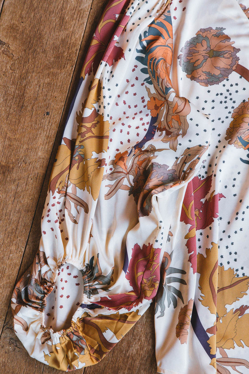 Parker Padgett Printed Blouse, Ivory | Extended Sizes Available