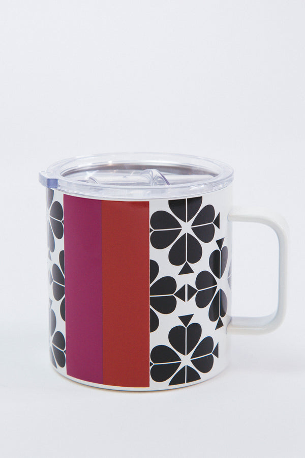 Voyage Coffee Mug, Black Spade Flower | Kate Spade New York