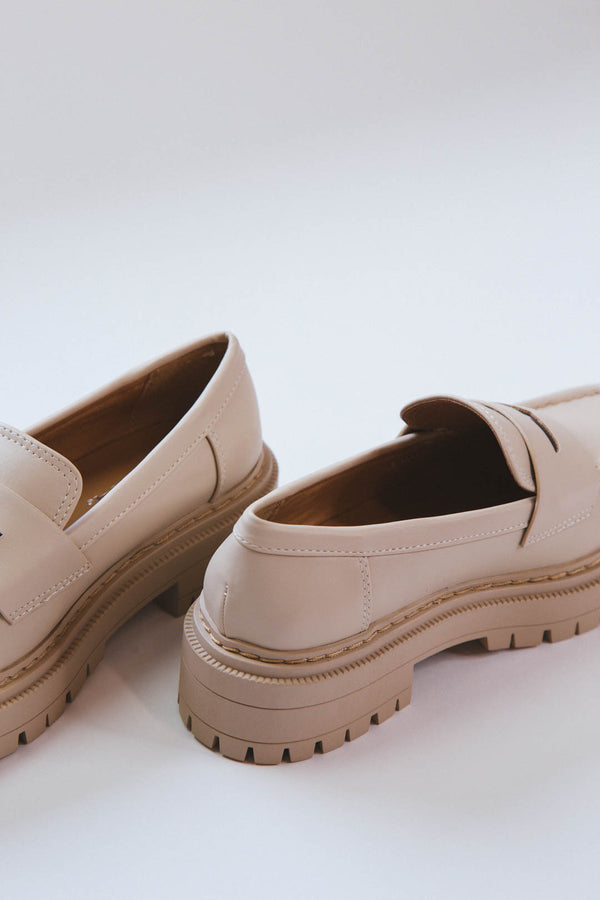 Eureka Casual Platform Loafer, Bone Pu