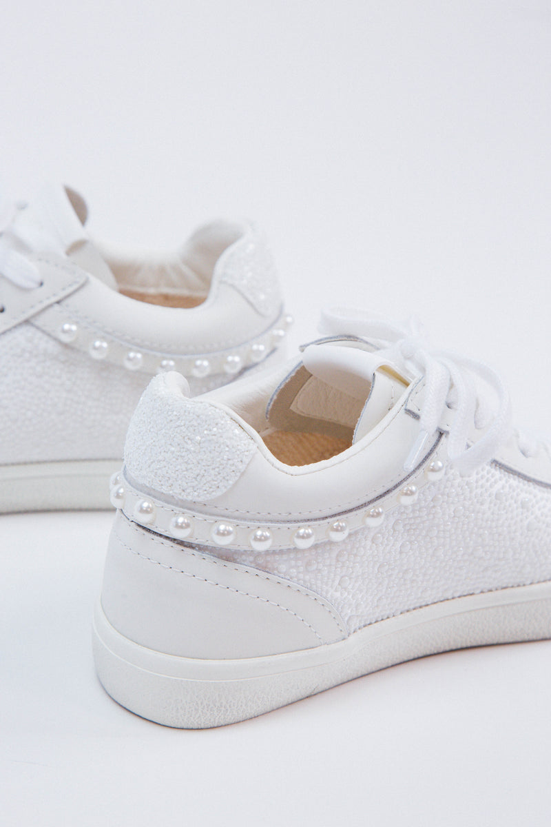 Perscila Beaded Hi-Top Sneaker, White Multi | Vintage Havana
