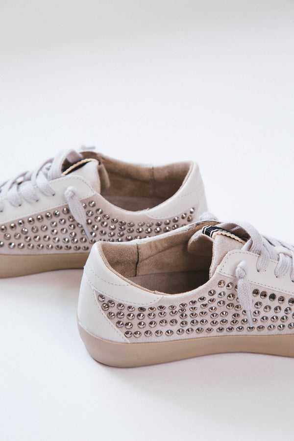 Rock Star Studded Sneaker, Light Grey | SHUSHOP