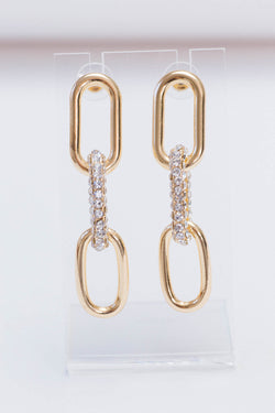 Baller Drop Link Earrings, Gold