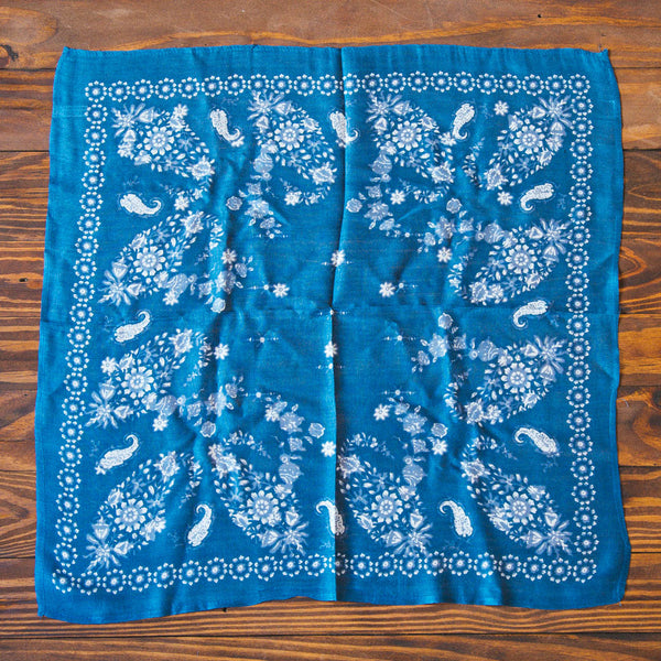 Floral Vine Handkerchief, Blue