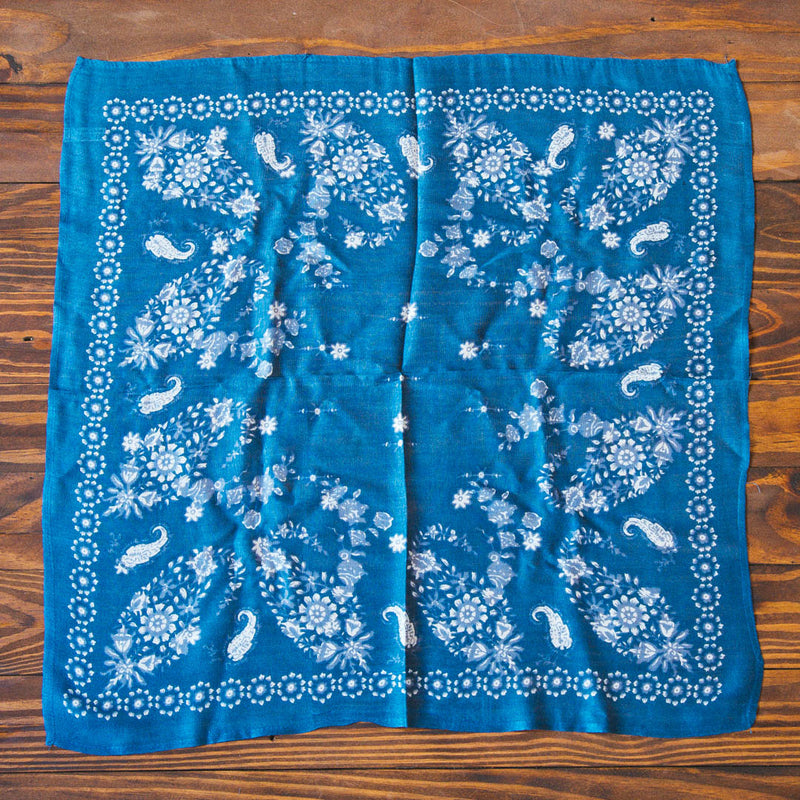 Floral Vine Handkerchief, Blue