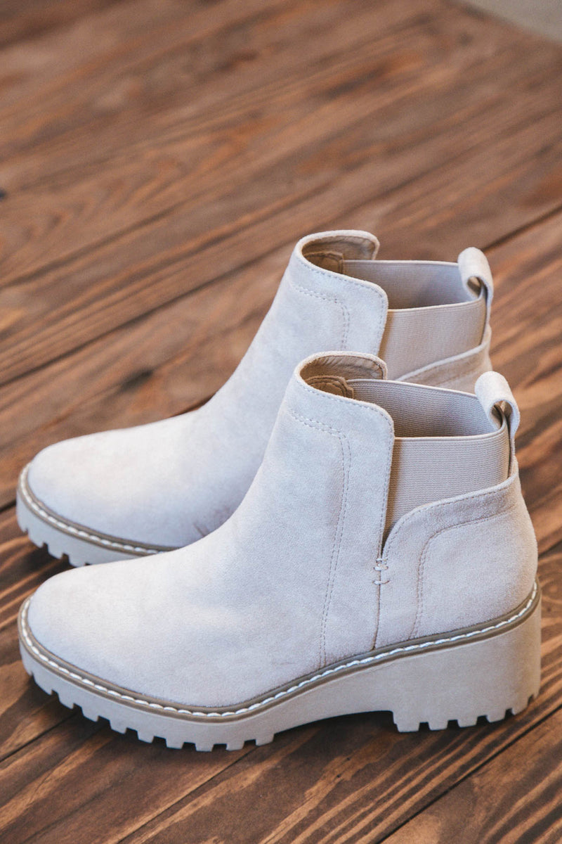 Rielle Lug Wedge Bootie, Desert | DV by Dolce Vita