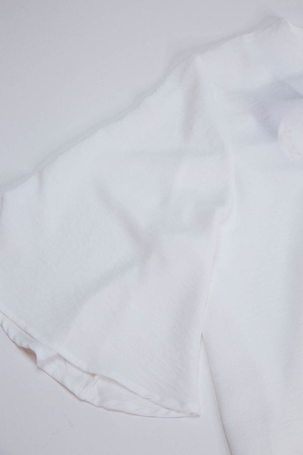 Angelica Front Tie Blouse, Off White | Extended Sizes