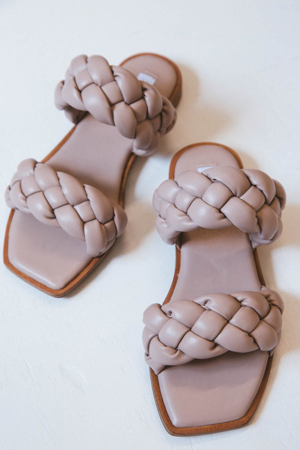 Puffy Braided Two Band Sandals