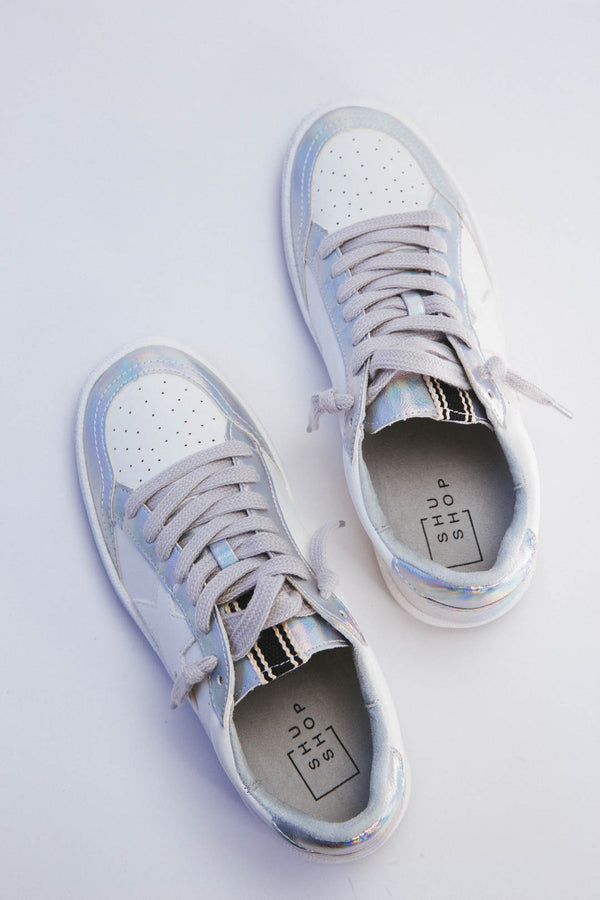 Paz Retro Sneaker, Iridescent Silver | SHUSHOP