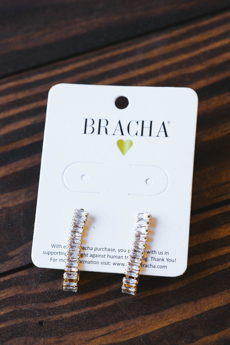 Ava Baguette Earring, Gold | BRACHA