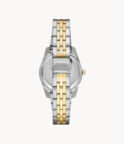 Scarlette Mini Three-Hand Date Two-Tone Stainless Steel Watch, Silver/Gold | FOSSIL